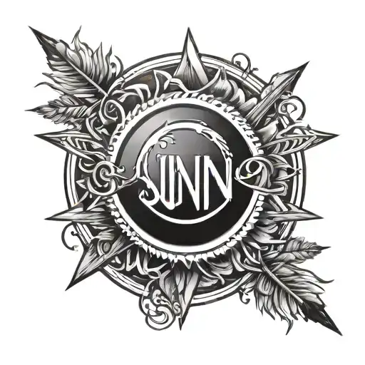 sun and arrow with the name karna sun symbol - Variation 4