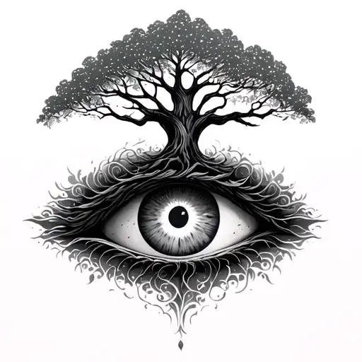 tree of life all seeing eye - Variation 2