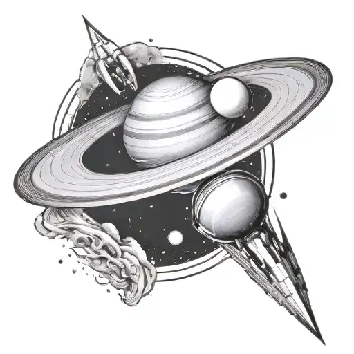 saturn with a galaxy - Variation 3