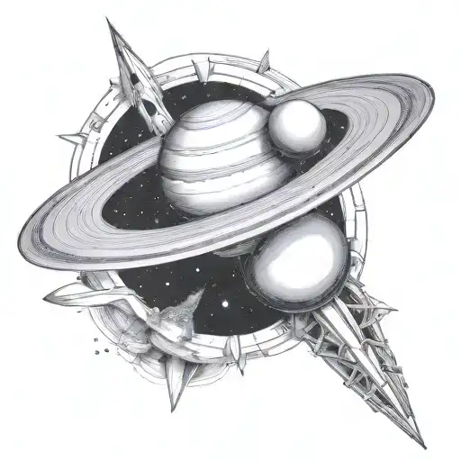 saturn with a galaxy - Variation 4