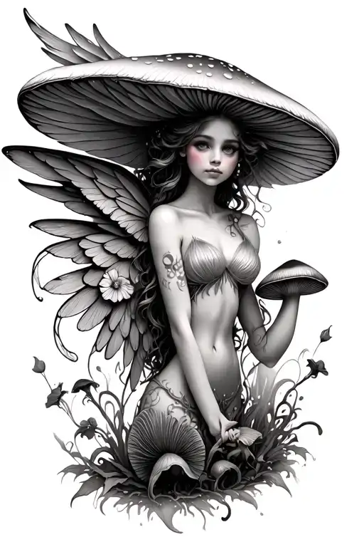 feminine mushroom fairy wings - Variation 2