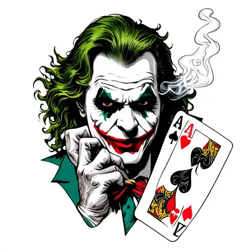 the joker with playing cards smoking a joint - Variation 2