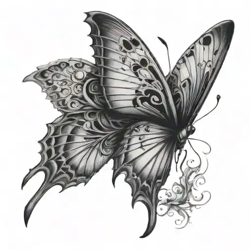 gothic architecture butterfly - Variation 2
