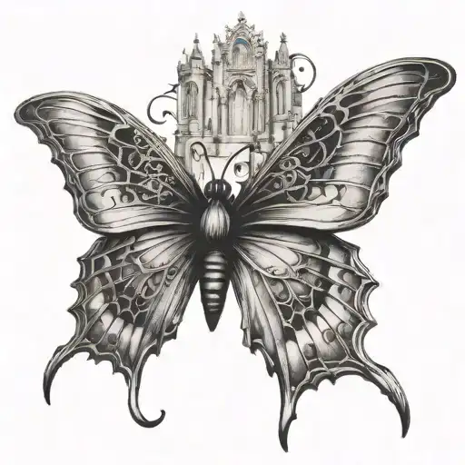 gothic architecture butterfly - Variation 3