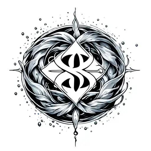 sigma symbol intertwined with water element and spirituality - Variation 1