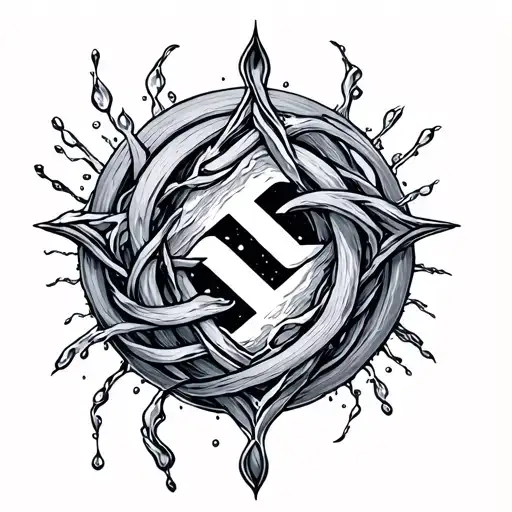 sigma symbol intertwined with water element and spirituality - Variation 2