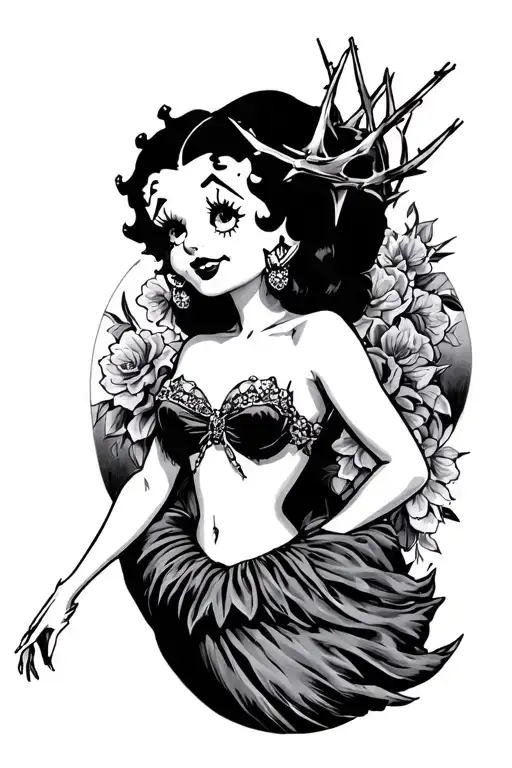 Betty boop with crown of thorns