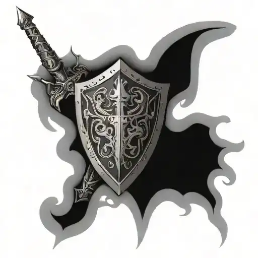 I want a half sleeve tattoo that depictics an armor or shield and wraps around my arm - Variation 2