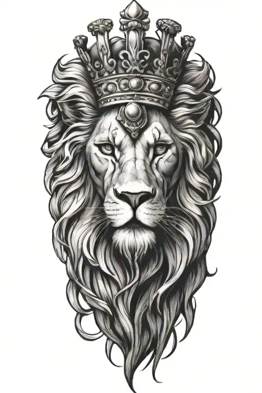 crowned lion face