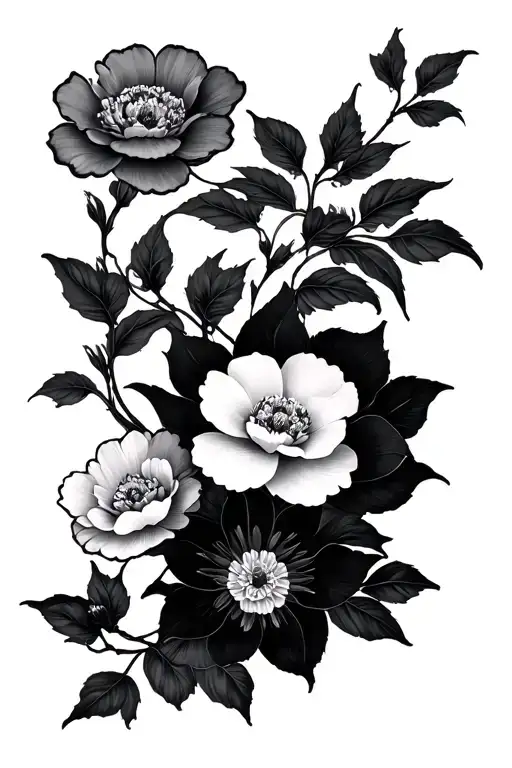 Japan flower pattern pattern - Variation 2