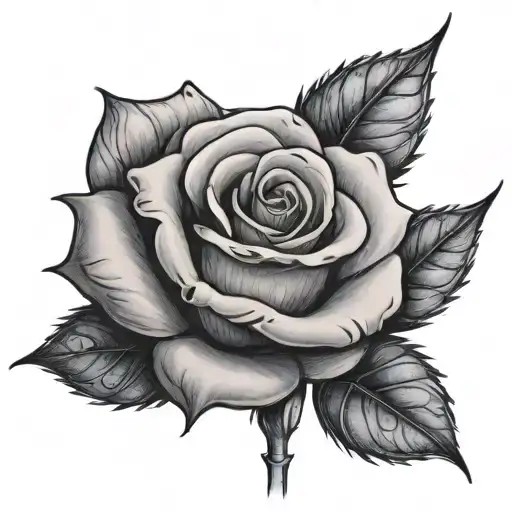 long stem rose bud two blue buds - Variation 2