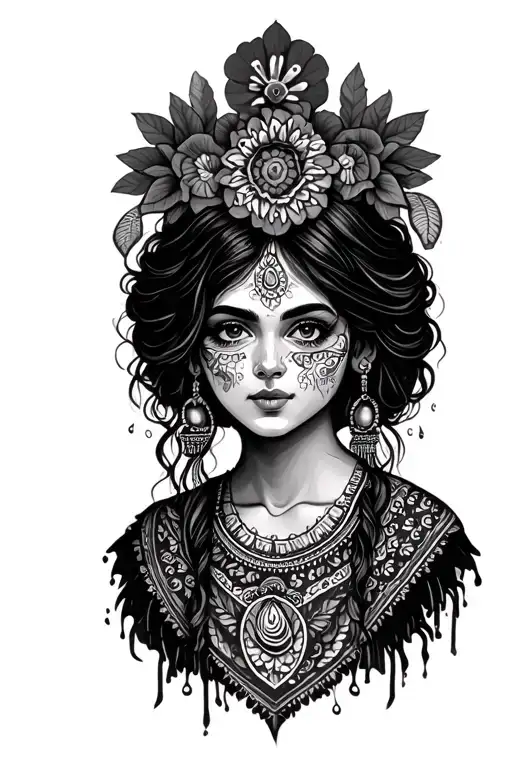 girl Gypsy fortune teller woman face