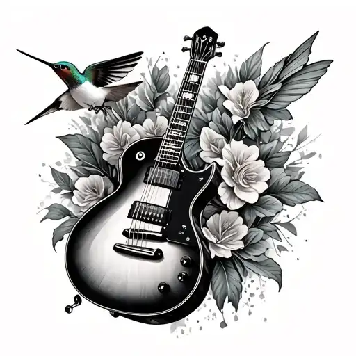 guitar and hummingbird
