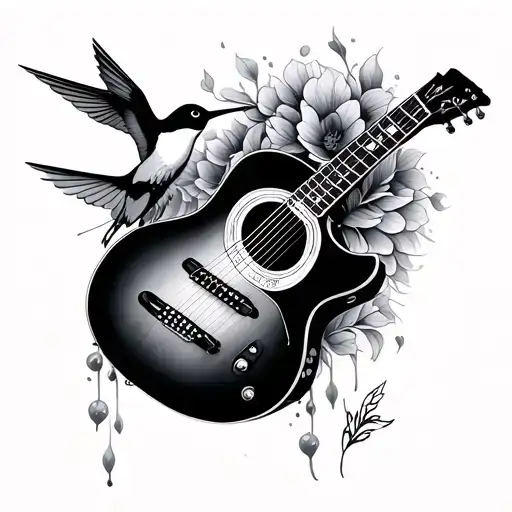 guitar and hummingbird - Variation 2