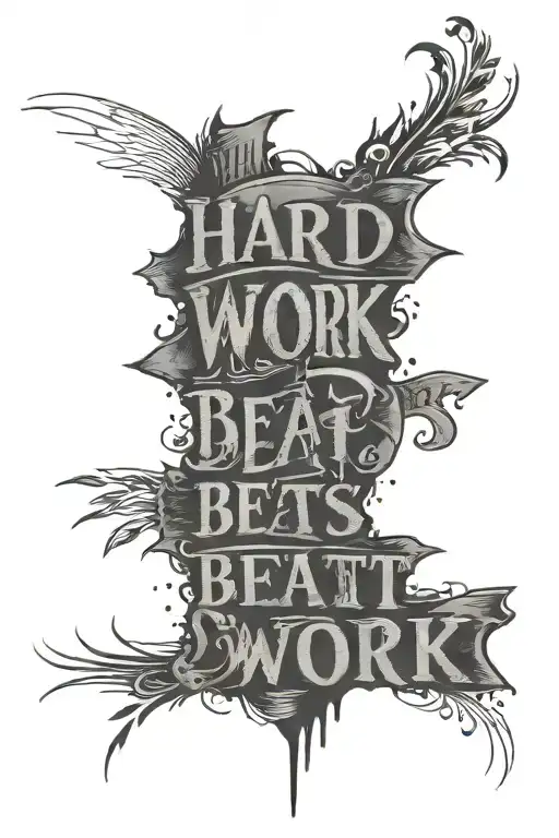 include text "hard work beats talent when talent doesn't work hard"