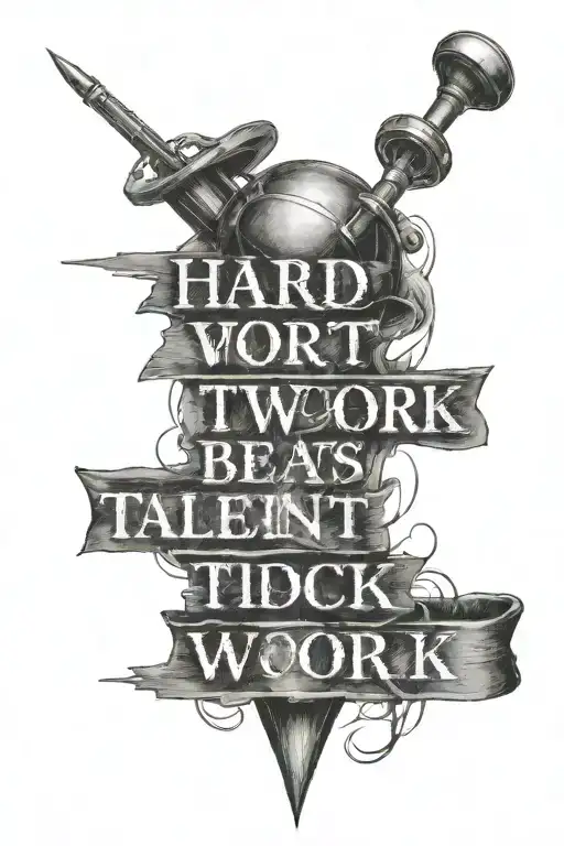 include text "hard work beats talent when talent doesn't work hard" - Variation 2