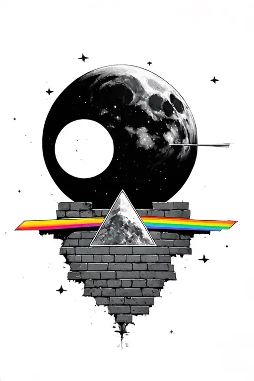 pink floyd, prism, moon, the brick wall - Variation 1