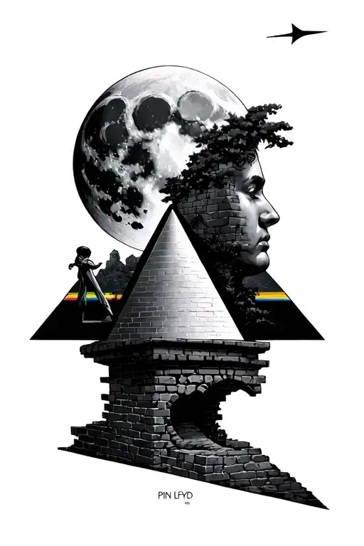 pink floyd, prism, moon, the brick wall - Variation 2