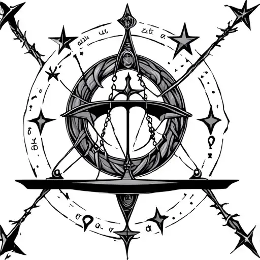 libra zodaic sign in middle of stars and spirtual related - Variation 2