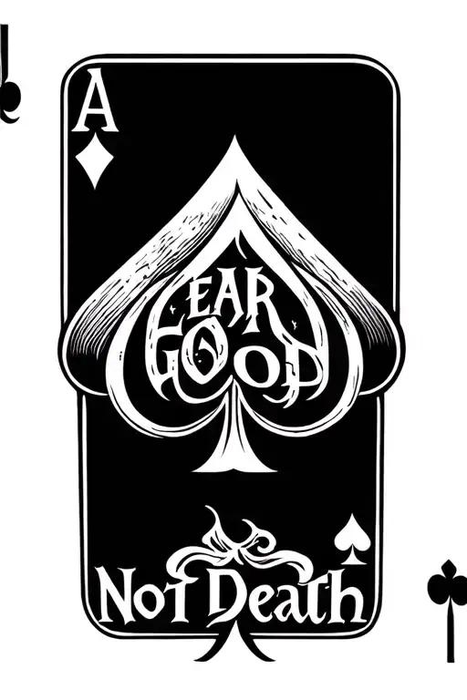 full house of cards with lettering saying fear god not death  - Variation 3
