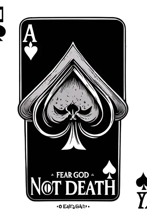 full house of cards with lettering saying fear god not death  - Variation 4
