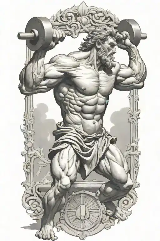 Atlas greek god lifting weights representing the different - Variation 2