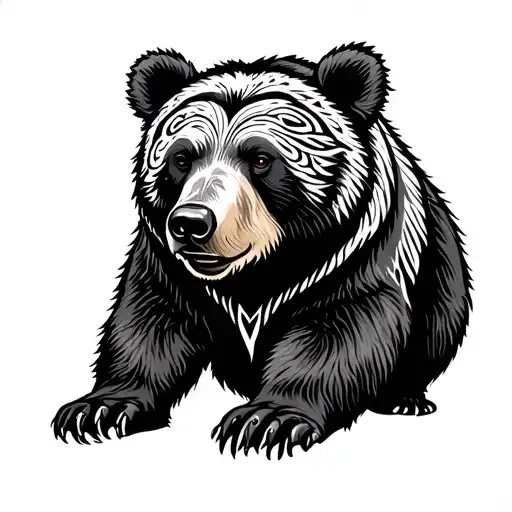bear tribal art - Variation 2