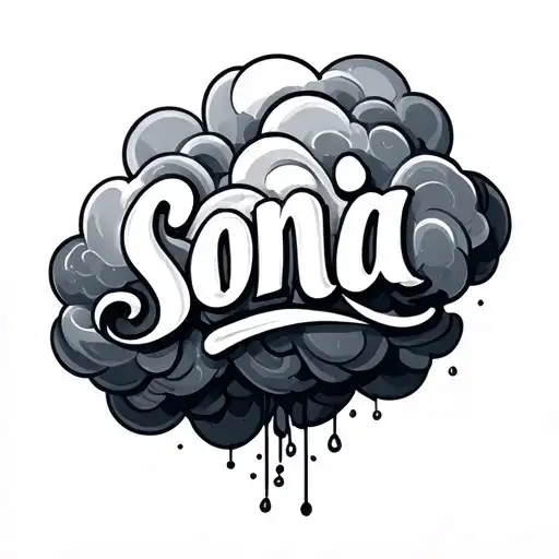 sonia name with cloud background - Variation 2