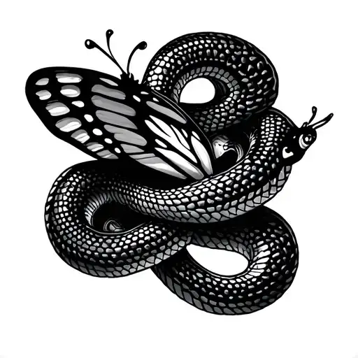 butterfly and snake