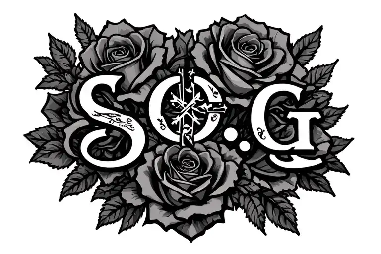 "S.O.G" Roses and cross - Variation 1