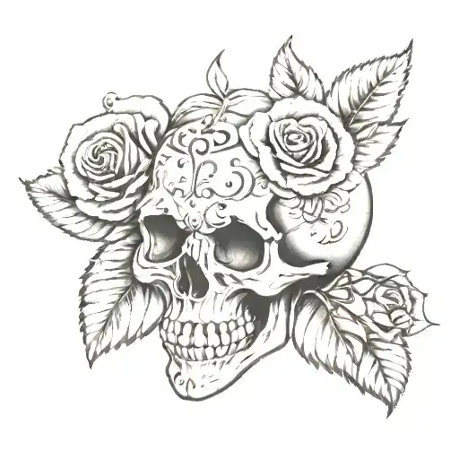 skull and roses monarch - Variation 3