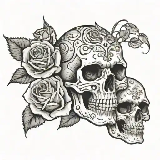 skull and roses monarch - Variation 4