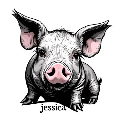 a pig with the name "jessica"  - Variation 2