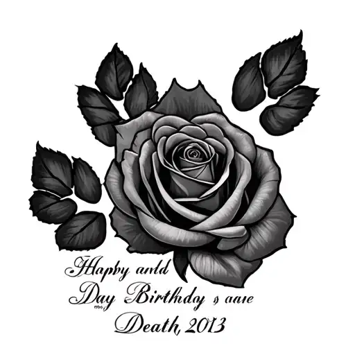 roses and dogs pawprint and his name and birthday day and death date  - Variation 2