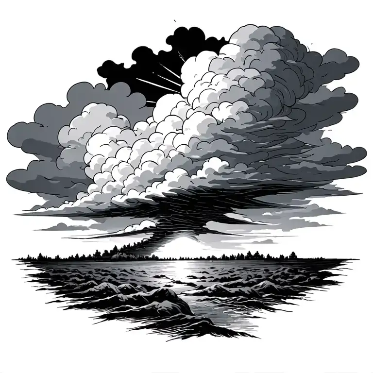 the beginning of angry storm clouds with sunshine fading off - Variation 10