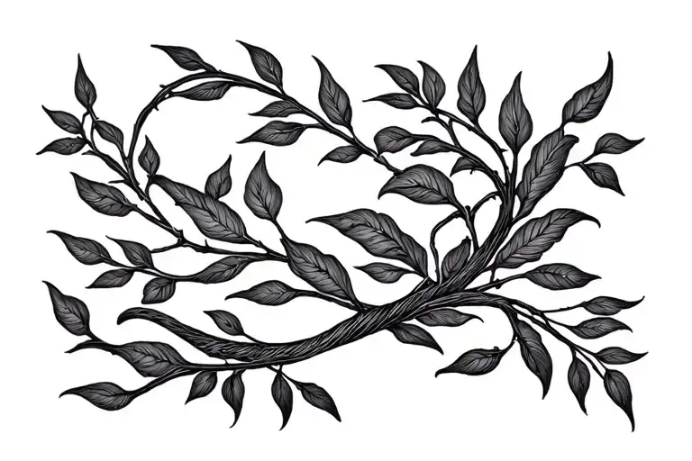 willow vine dotwork dark - Variation 2