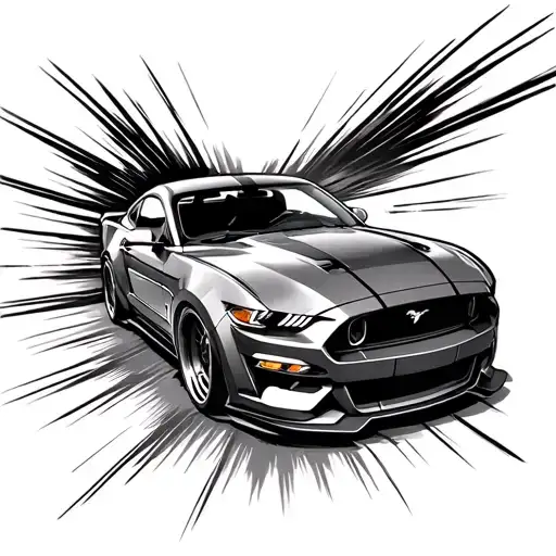 mustang gt going around a corner fast - Variation 2