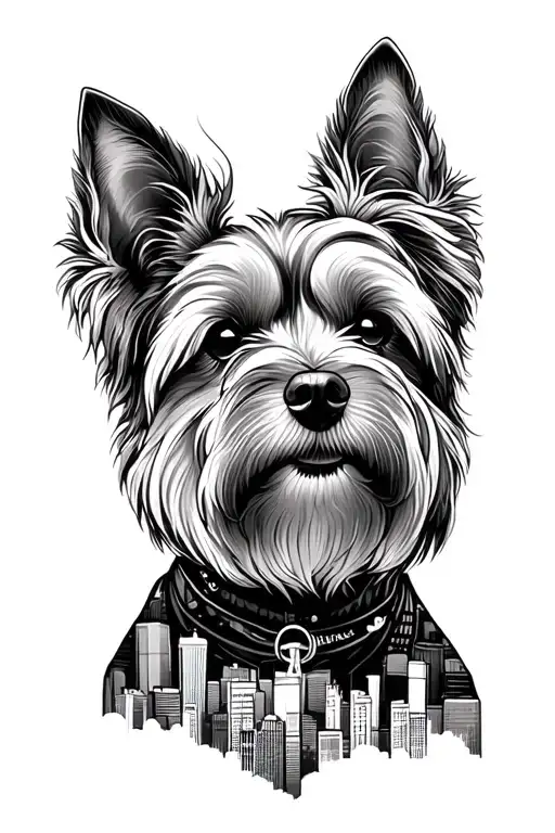 distinctive ears dog and Central Park in New York - Variation 2