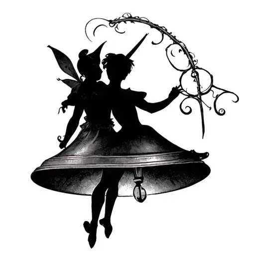 bell fee and peter pan silhouette - Variation 2