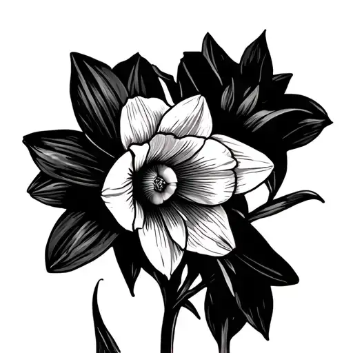 daffodil with date tattoo