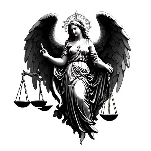 Lady Justice , balance , angel and god symbol - Variation 2