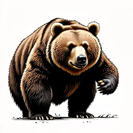 mighty brown bear standing - Variation 2