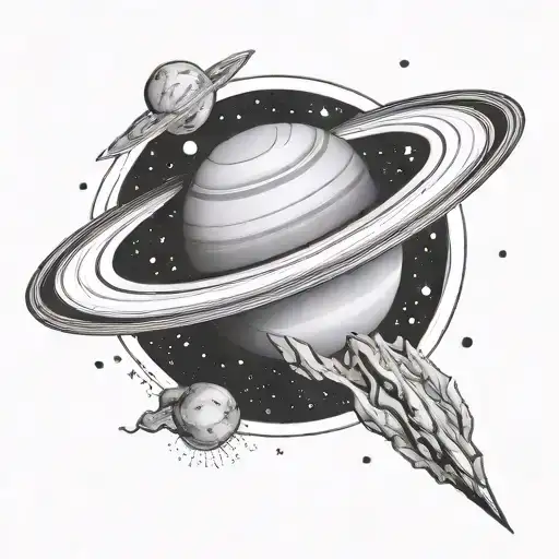 saturn with a galaxy - Variation 5