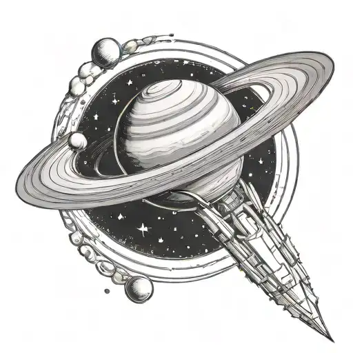 saturn with a galaxy - Variation 6