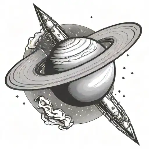 saturn with a galaxy - Variation 7