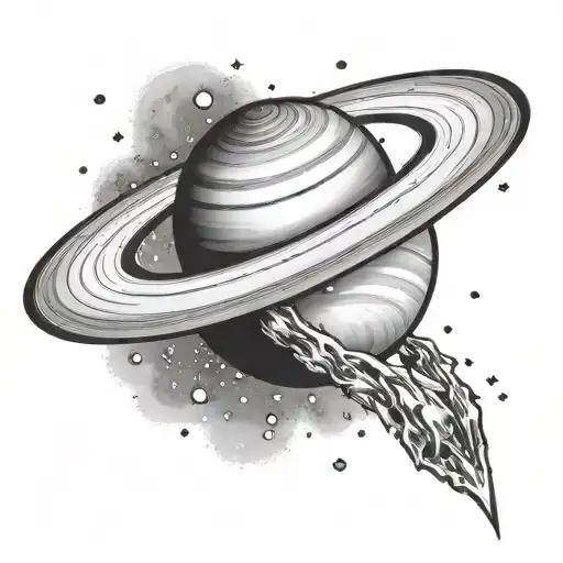 saturn with a galaxy - Variation 8