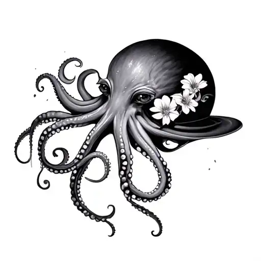 Coverup Space With octopus  flowers 