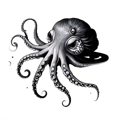 Coverup Space With octopus  flowers  - Variation 2