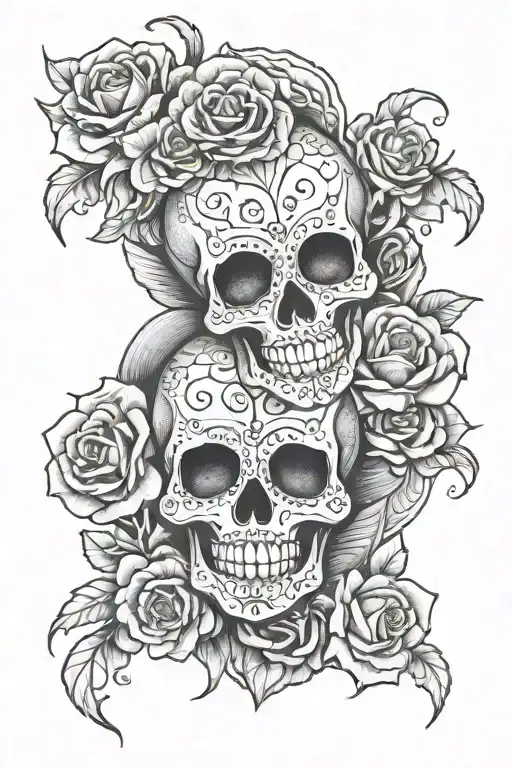 laugh now cry later sugar skulls