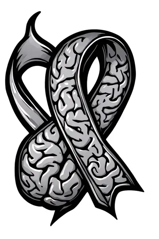 brain cancer ribbon - Variation 2